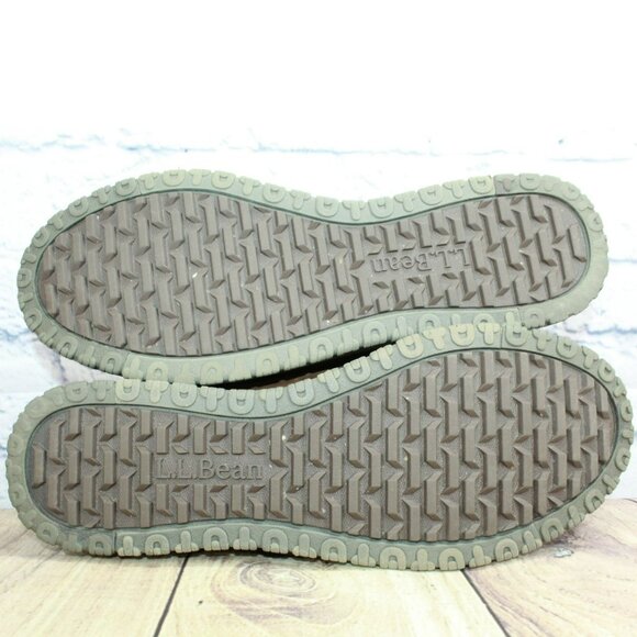 LL Bean All Week Brown Leather Shearling Lined Cozy Moccasin Slippers Size 12 M - Picture 9 of 9